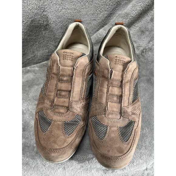 GEOX Respira Men’s 9 Brown Low Top Sneakers Slip On Shoes Suede Mesh Trainers 42 - Picture 3 of 7
